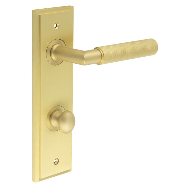 Burlington, Burlington Piccadilly Door Handle Bathroom Din Backplate & Turn & Release -Inner 1, Door Handles, Din Bathroom Backplate  & Turn & Release 1