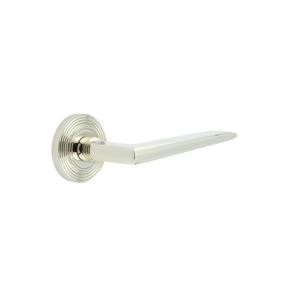 Burlington, Burlington Mayfair Door Handle with Reeded Rose, Door Handles, Lever On Rose