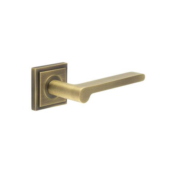 Burlington, Burlington Fitzrovia Door Handles with Square Stepped Rose, Door Handles, Lever On Square Rose