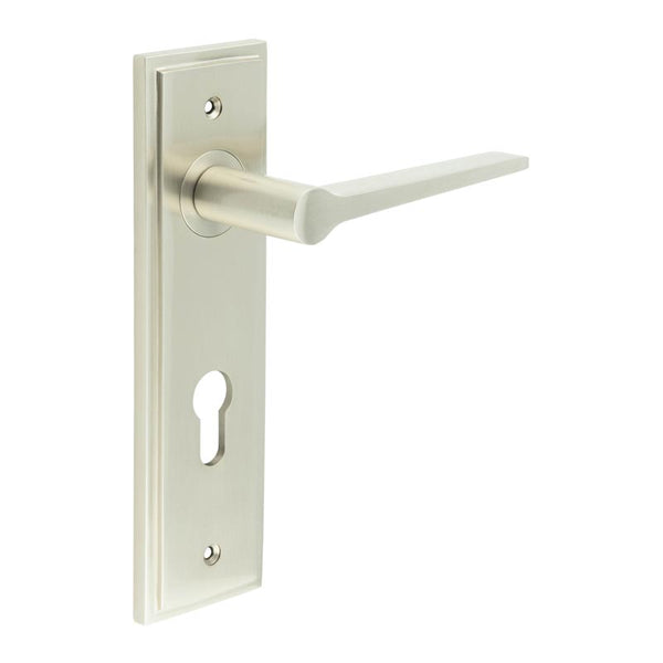 Burlington, Burlington Knightbridge Door Handle Din Euro Backplate, Door Handles, Burlington Knightbridge Door Handle Din Euro Backplate, Lever on Euro Lock Backplate