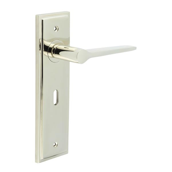 Burlington, Burlington Knightbridge Door Handle Lock Backplate, Door Handles, Burlington Knightbridge Door Handle Lock Backplate, Lever on Lock Backplate