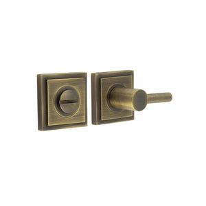 Burlington, Burlington Easy Turn & Release -Inner 3 with Square Stepped Rose, Door Handles, Bathroom Backplate  & Turn & Release 3