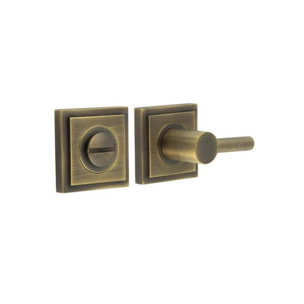 Burlington, Burlington Easy Turn & Release -Inner 3 with Square Stepped Rose, Door Handles, Bathroom Backplate  & Turn & Release 3