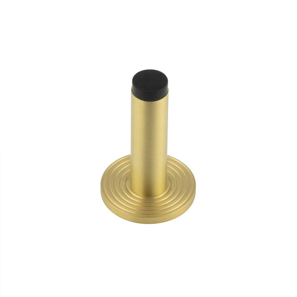 Burlington, Burlington Plain Wall Mounted Door Stops with Reeded Rose, Door Stops, Plain Wall Mounted Door Stops with Reeded Rose