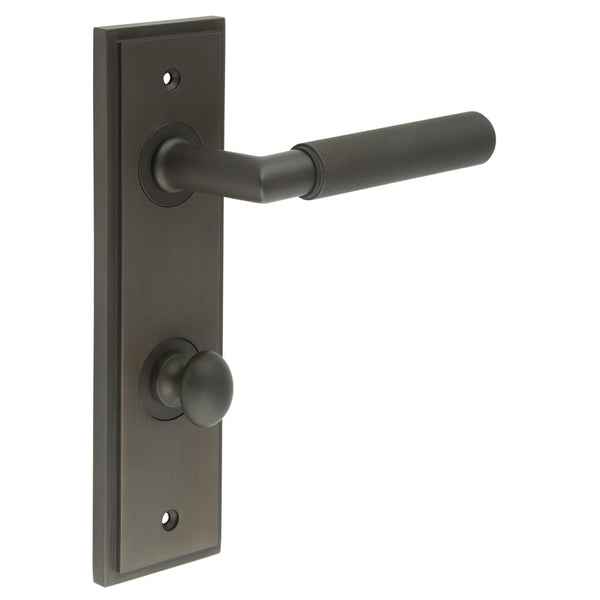 Burlington, Burlington Piccadilly Door Handle Din Bathroom Backplate & Turn & Release -Inner 1, Door Handles, Din Bathroom Backplate  & Turn & Release 1