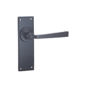 Frelan, Valley Forge Door Handle on Latchplate Black, Door Handles, Lever Handles On Latch Backplate