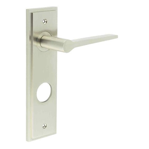 Burlington, Burlington Knightbridge Door Handle Din Bathroom Backplate, Door Handles, Burlington Knightbridge Door Handle Din Bathroom Backplate, Lever onBathroom Backplate