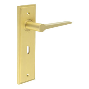 Burlington, Burlington Knightbridge Door Handle Lock Backplate, Door Handles, Burlington Knightbridge Door Handle Lock Backplate, Lever on Lock Backplate