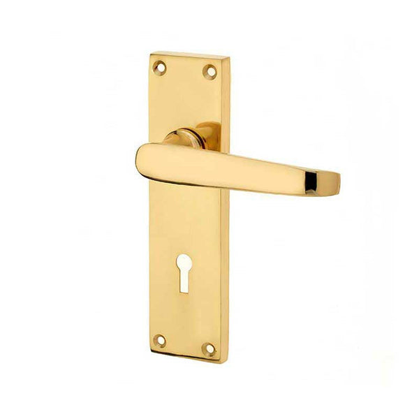 Frelan, Victorian Straight Door Handle on Lockplate, Door Handles, Lever Handles On Lock Backplate