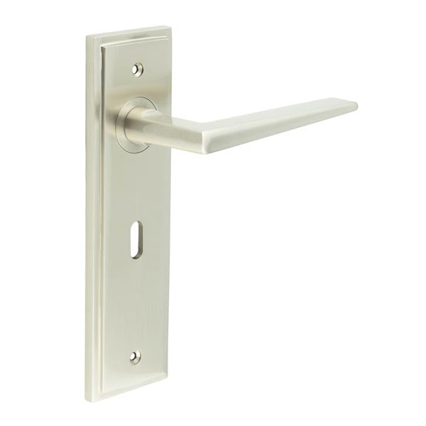 Burlington, Burlington Mayfair Door Handle Lock Backplate, Door Handles, Burlington Mayfair Door Handle Lock Backplate, Lever on Lock Backplate