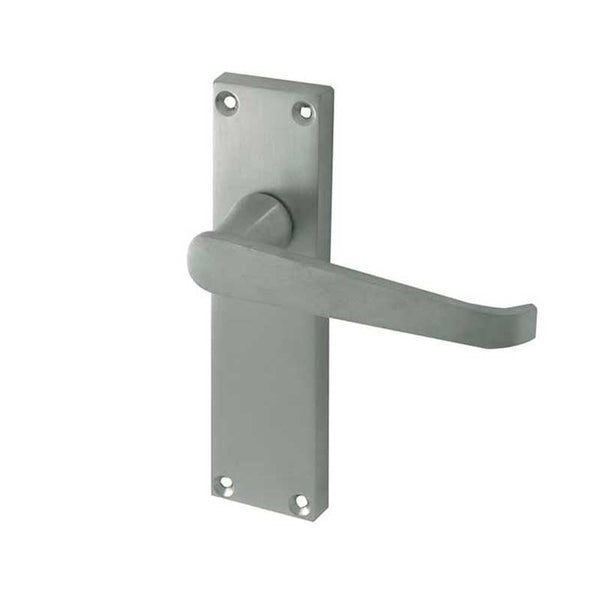 Frelan, Victorian Straight Door Handles on Long Latchset Plate, Door Handles, Lever Handles On Latch Backplate