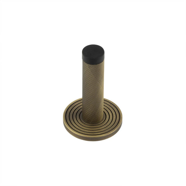 Burlington, Burlington Knurled Wall Mounted Doorstops with Reeded Rose, Door Stops, Knurled Wall Mounted Doorstops with Reeded Rose