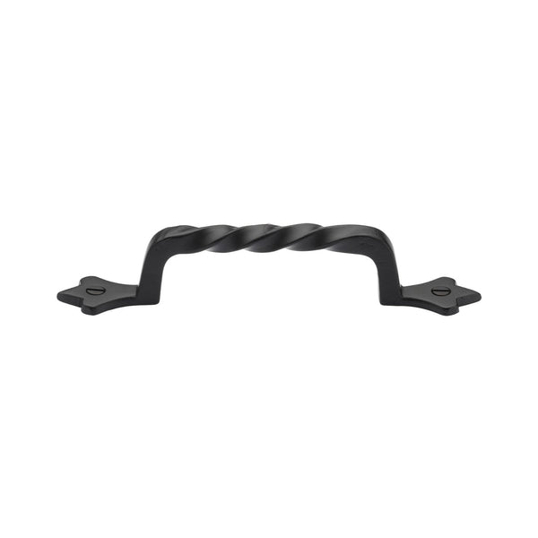 Matt Black Iron Twist Cabinet Pull Handle by M Marcus - Heritage Brass