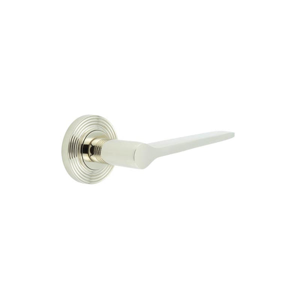 Burlington, Burlington Knightsbridge Door Handle with Reeded Rose, Door Handles, Lever On Rose