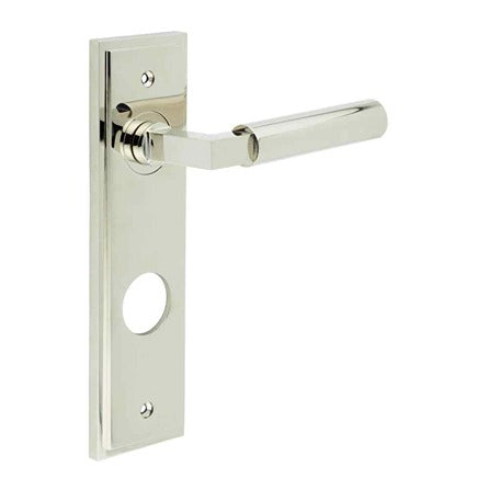 Burlington, Burlington Westminster Door Handle Din Bathroom Backplate, Door Handles, Burlington Westminster Door Handle Din Bathroom Backplate, Lever onBathroom Backplate