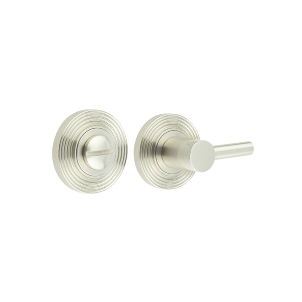 Burlington, Burlington Easy Turn & Release -Inner 3 with Reeded Rose, Door Handles, Bathroom Backplate  & Turn & Release 3