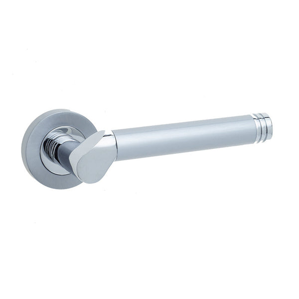 Octavia Door Handle on Rose Polished Chrome/Satin Chrome