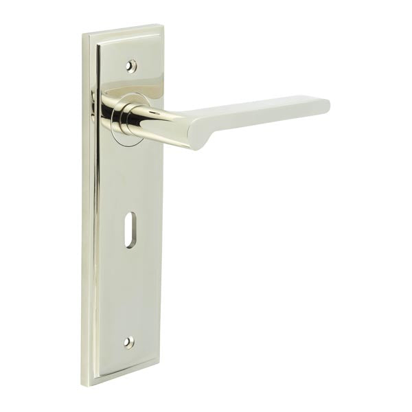 Burlington, Burlington Fitzrovia Door Handle Lock Backplate, Door Handles, Lever on Lock Backplate