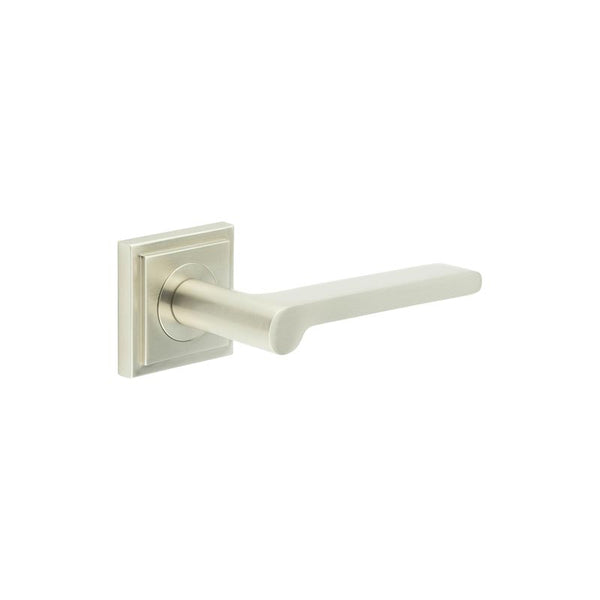 Burlington, Burlington Fitzrovia Door Handles with Square Stepped Rose, Door Handles, Lever On Rose, Lever On Square Rose