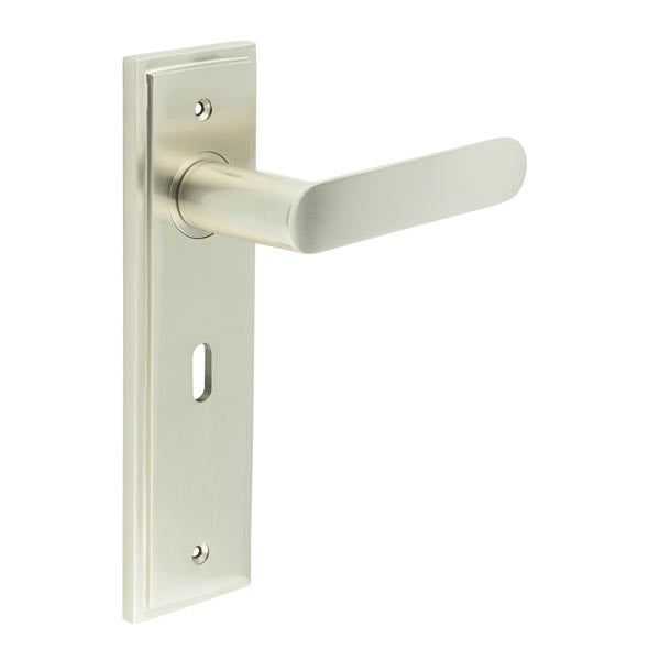 Burlington, Burlington Kensington Door Handle Lock Backplate, Door Handles, Burlington Kensington Door Handle Lock Backplate, Lever on Lock Backplate