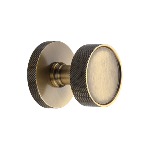 Owen Knurled Knob on Knurled Concealed Base by M Marcus - Heritage Brass