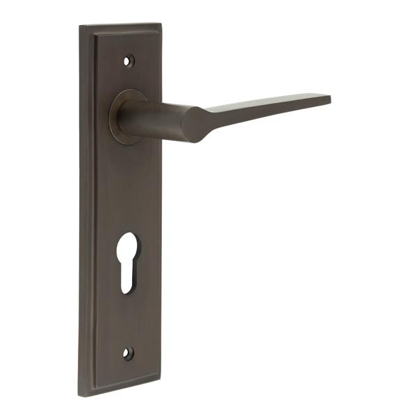 Burlington, Burlington Knightbridge Door Handle Din Euro Backplate, Door Handles, Burlington Knightbridge Door Handle Din Euro Backplate, Lever on Euro Lock Backplate