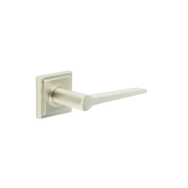 Burlington, Burlington Knightsbridge Door Handle with Square Stepped Rose, Door Handles, Lever On Rose, Lever On Square Rose