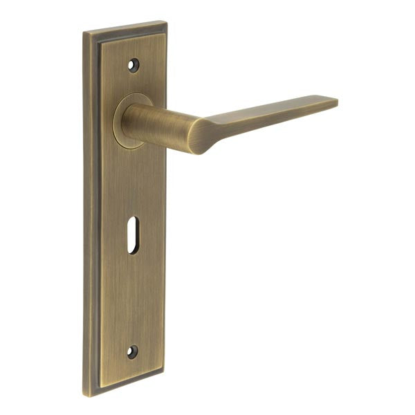 Burlington, Burlington Knightbridge Door Handle Lock Backplate, Door Handles, Burlington Knightbridge Door Handle Lock Backplate, Lever on Lock Backplate