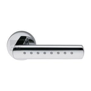 Vita Door Handle on Round Rose by M Marcus - Heritage Brass