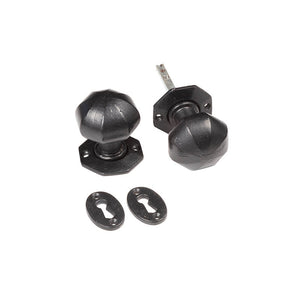 Frelan, Octagonal Mortice Door Knob Black, Door Knobs, Mortice Door Knobs