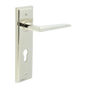 Burlington, Burlington Mayfair Door Handle Din Euro Backplate, Door Handles, Burlington Mayfair Door Handle Din Euro Backplate, Lever on Euro Lock Backplate