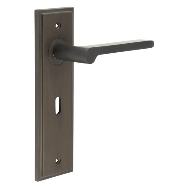 Burlington, Burlington Fitzrovia Door Handle Lock Backplate, Door Handles, Lever on Lock Backplate