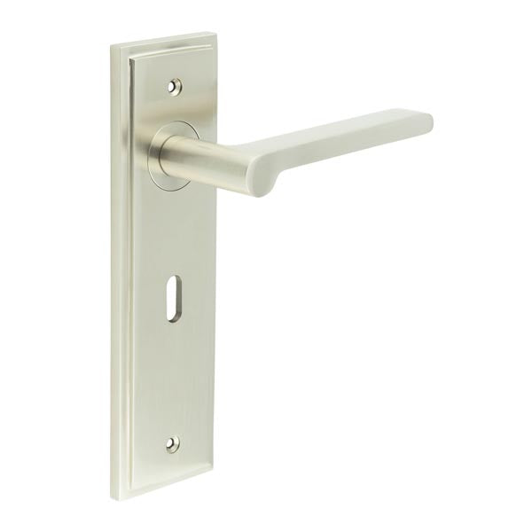 Burlington, Burlington Fitzrovia Door Handle Lock Backplate, Door Handles, Lever on Lock Backplate