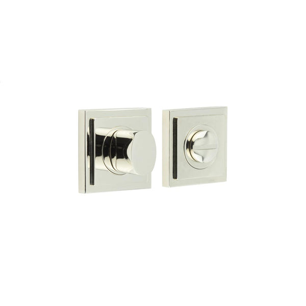 Burlington, Burlington Turns & Releases Inner 3 with Square Stepped Rose, Door Handles, Bathroom Backplate  & Turn & Release 3