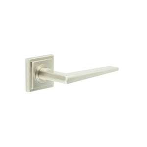 Burlington, Burlington Mayfair Door Handle with Square Stepped Rose, Door Handles, Lever On Rose, Lever On Square Rose