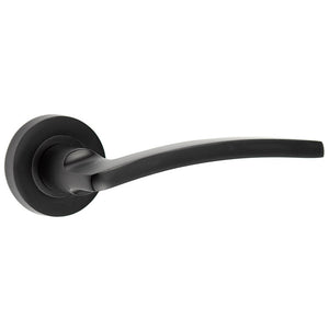 Frelan, Nero Noir Door Handle on Rose Matt Black, Door Handles, Lever Handles On Round Rose