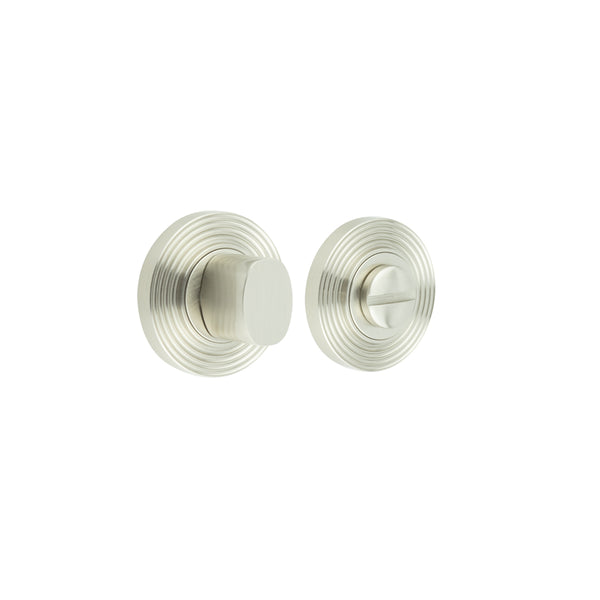 Burlington, Burlington Turns & Releases Inner 3 with Reeded Rose, Door Handles, Bathroom Backplate  & Turn & Release 3