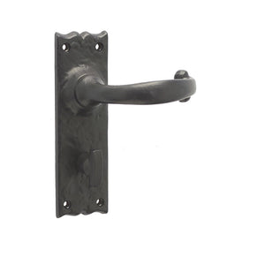 Frelan, Regal Suite Door Handle on Bathroom Plate Black, Door Handles, Lever Handles On Bathroom Backplate