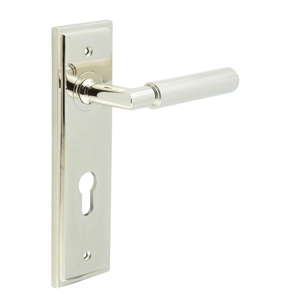 Burlington, Burlington Piccadilly Door Handle Din Euro Backplate, Door Handles, Burlington Piccadilly Door Handle Din Euro Backplate, Lever on Euro Lock Backplate