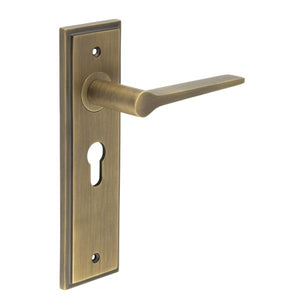 Burlington, Burlington Knightbridge Door Handle Euro Backplate, Door Handles, Burlington Knightbridge Door Handle Euro Backplate, Lever on Euro Lock Backplate