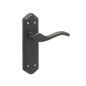 Frelan, Wentworth Suite Door Handle on Latchplate Black, Door Handles, Lever Handles On Latch Backplate