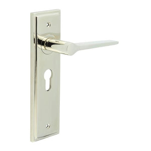 Burlington, Burlington Knightbridge Door Handle Euro Backplate, Door Handles, Burlington Knightbridge Door Handle Euro Backplate, Lever on Euro Lock Backplate