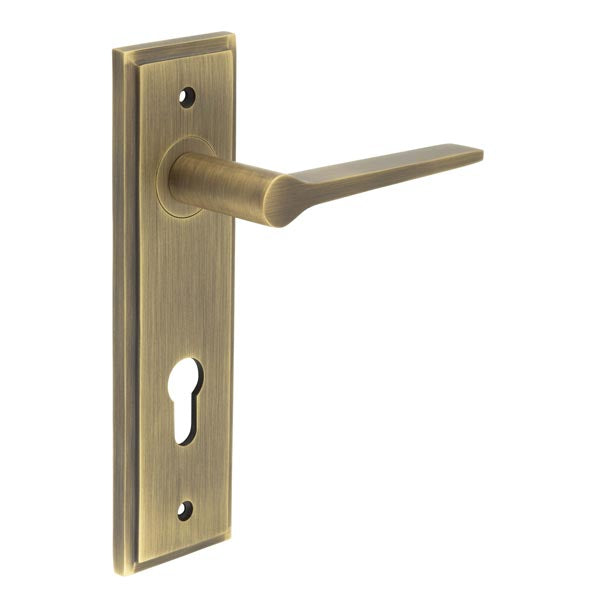 Burlington, Burlington Knightbridge Door Handle Din Euro Backplate, Door Handles, Burlington Knightbridge Door Handle Din Euro Backplate, Lever on Euro Lock Backplate