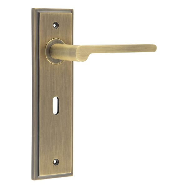 Burlington, Burlington Fitzrovia Door Handle Lock Backplate, Door Handles, Lever on Lock Backplate