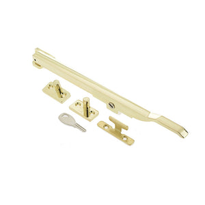 Frelan, Modern Lockable Casement Stay 257.50mm Polished Brass, Window Hardware, Casement Stays