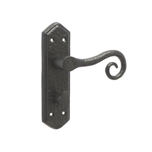 Frelan, Royal Suite Door Handle on Bathroom Plate Black, Door Handles, Lever Handles On Bathroom Backplate