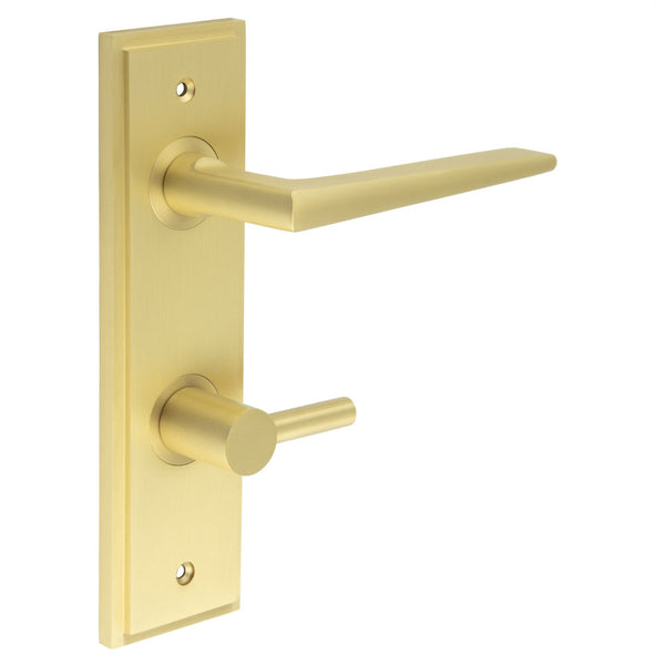 Burlington, Burlington Mayfair Door Handle Din Bathroom Backplate & Turn & Release -Inner 3, Door Handles, BathroomDin Backplate  & Turn & Release 3