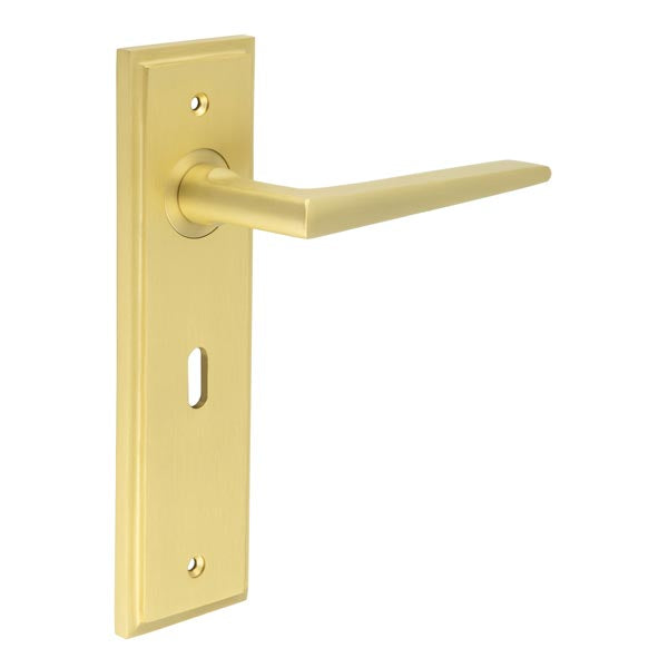 Burlington, Burlington Mayfair Door Handle Lock Backplate, Door Handles, Burlington Mayfair Door Handle Lock Backplate, Lever on Lock Backplate