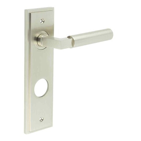 Burlington, Burlington Westminster Door Handle Din Bathroom Backplate, Door Handles, Burlington Westminster Door Handle Din Bathroom Backplate, Lever onBathroom Backplate