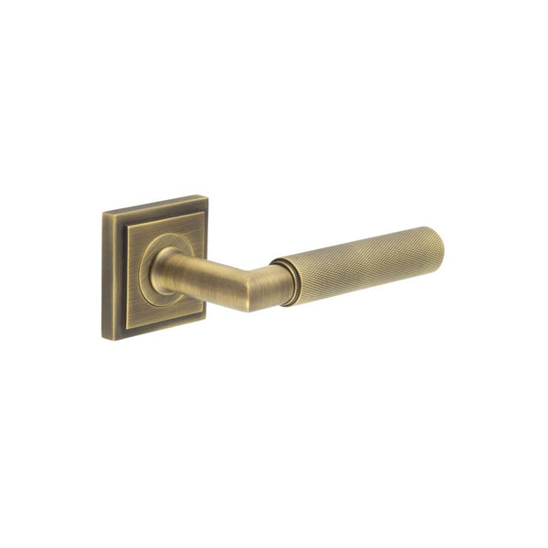 Burlington, Burlington Piccadilly Door Handle on Stepped Square Rose, Door Handles, Lever On Rose, Lever On Square Rose